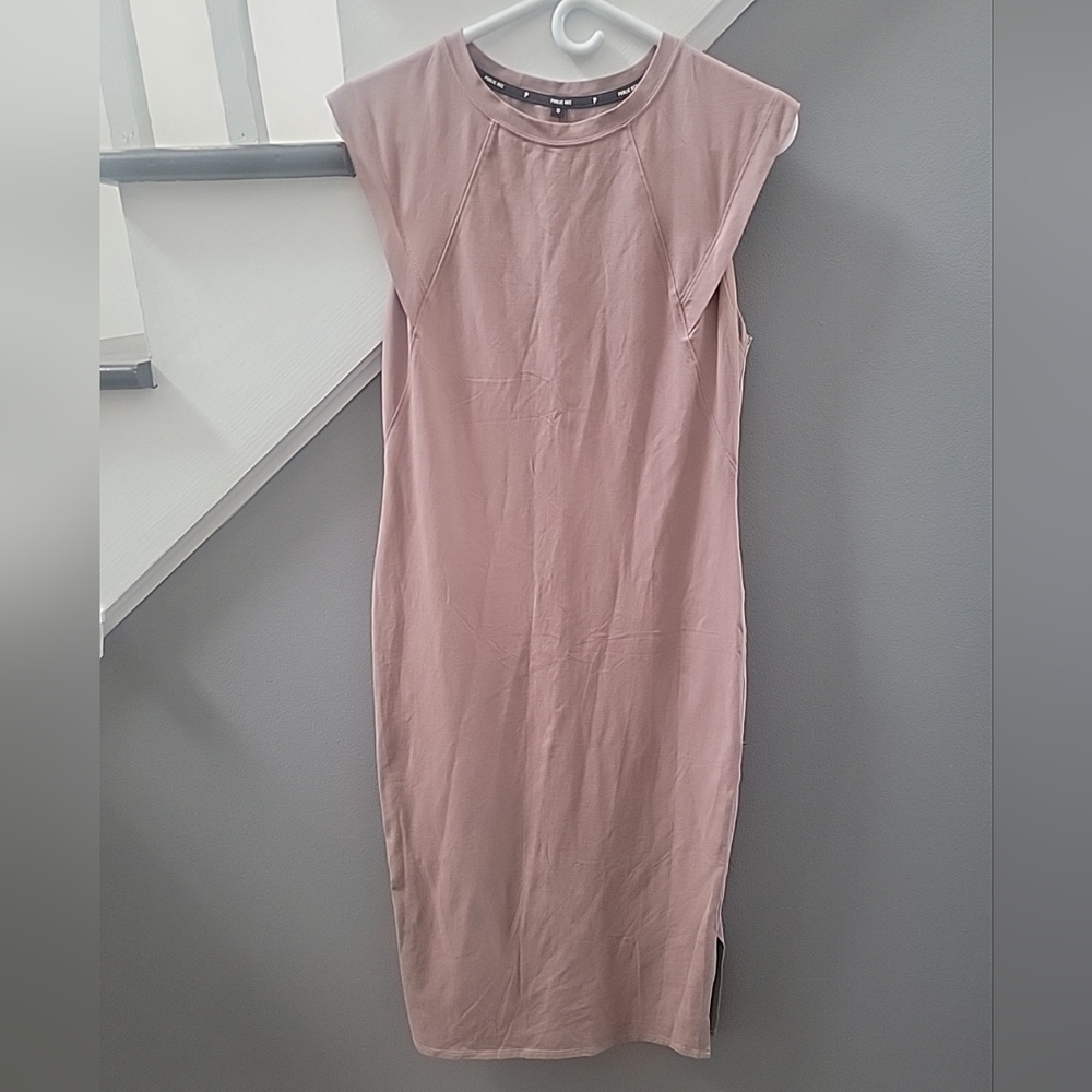 Public Rec Women’s Go-to Dress Midi Mauve Stretch Cotton Tencel Size Small